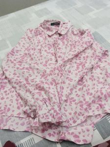 Chic Pink Animal Print Blouse