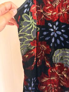 Black Floral Velvet Mini Dress