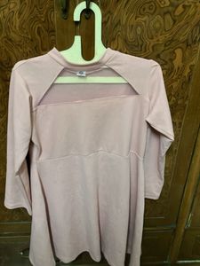 Chic Pink Mesh Detail Top