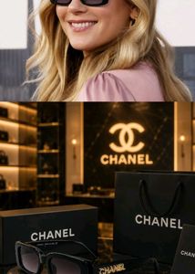 Chanel White Rectangular Sunglasses FOR WOMEN