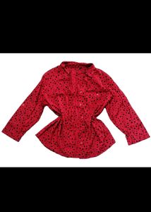 CLEARANCE SALE!💗Red Polka Dot Button-Up Shir