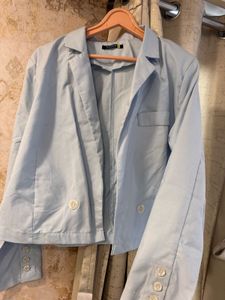 Blue Cropped Blazer, Bust- 36/38