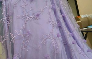 Urbanic savana Elegant Lilac Embroidered Maxi Dres