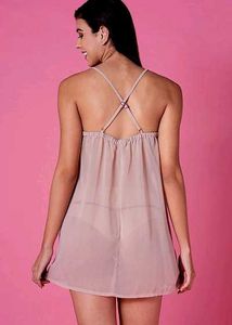 Clovia Sheer Floral Night Dress