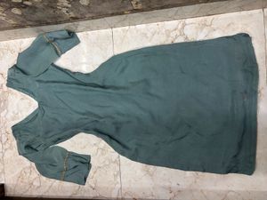 Elegant Teal Kurta Set with Floral Print