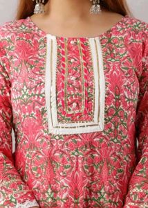 Beautiful Pink Printed Kurta Set with Dupatta