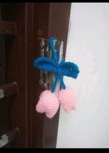 Crochet Cherry Keychain Charm
