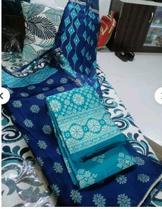 Blue Brocade Lehenga Choli Set