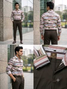 Men's Premium Shirt &amp; Dark Brown Trousers Set