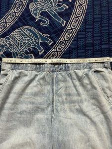 H&amp;M Wide Leg Blue Denim Jeans - [Size:36]