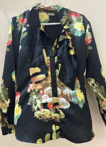 black chinese satin shirt