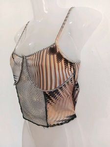 Unique Abstract Print Corset Top