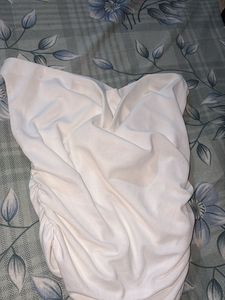 Cream Ruched Bodycon top