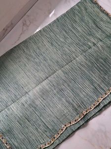 Beautiful Teal Green Crinkled Saree with blouse