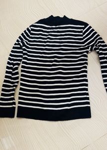 Striped Mock Neck Sweater