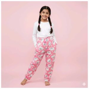 Girl's Pink Dog Print Lounge Pants