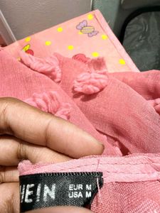 Shein Embroidered Pink Shrug