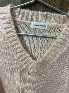 Baby Pink V-Neck Knit Sweater