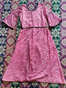 Pink Lace Maxi Dress