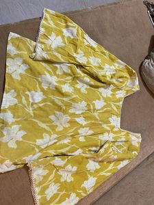 Floral Print Yellow Kurta🎀🫶🏻