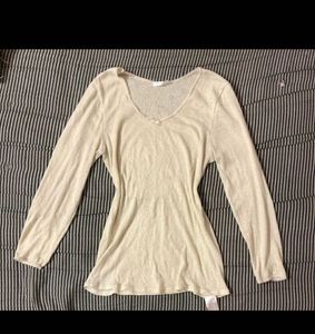 Cream Long Sleeve Top