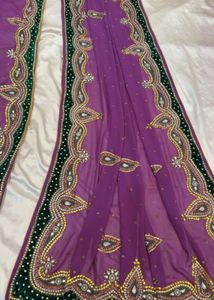 Embellished Purple Saree