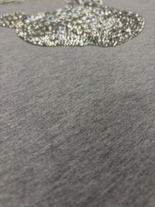 Grey T-Shirt with Embellished Mouse Face