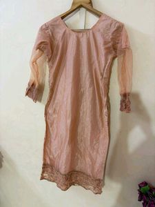 Peach Embroidered Kurta Set