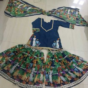 unique print Beautiful Blue garara Set
