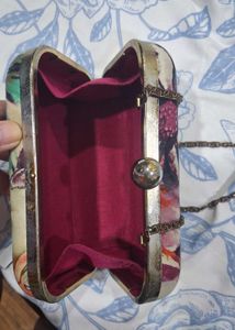 Artistic Floral Print Clutch( sling as well)