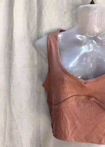Ribbed V-Neck Crop Top