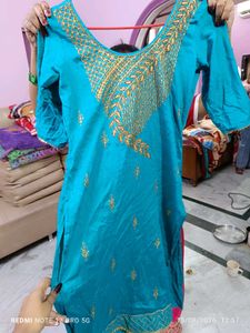 Teal Kurta with Dupatta