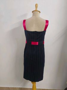 Elegant Navy Striped Dress