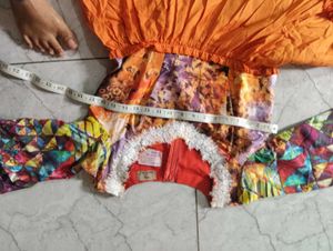 Vibrant Floral Print decent cotton blend gown