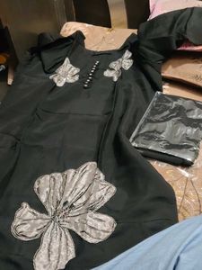 unused Elegant Black Kurta with Embellishments