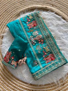 Embroidered Teal Lehenga Choli Set