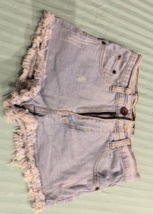 high waist distressed Denim Shorts