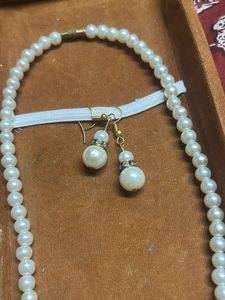 Pearl Necklace and Earring Set