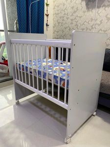 Baby Cot/Crib With Mattress And Side Bumper Padding