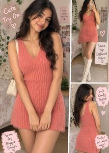 y2k cute Knit V-Neck top