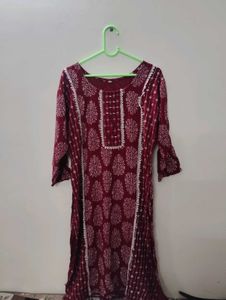 Maroon Printed Kurti✨