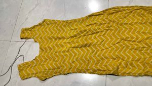 Yellow Chevron Print Kurta