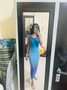 Blue Ombre Bodycon Midi Dress