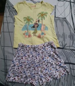 Pink & Blue kids night wear (short and tee set)
