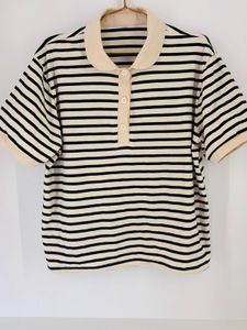 Striped Polo Shirt Korean style