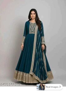 💙 Elegant Blue Anarkali Gown 💙