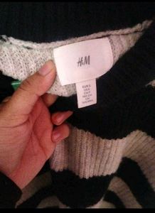 Black &amp; White Striped Sweater