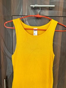 Vibrant Yellow Sleeveless Bodycon Dress