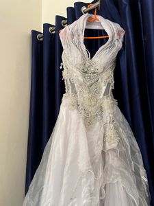 Stunning white halter neck gown