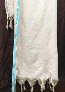 Dupatta thread jhalar designer piece colour cream
